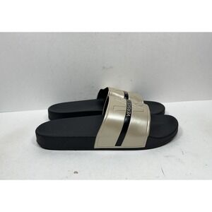 Versace Jeans Slides Sandals Black Rubber‎ Men's Size 12 / 45 Gold